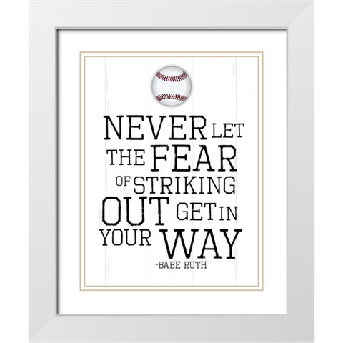 Strike Three White Modern Wood Framed Art Print with Double Matting by Villa, Mlli