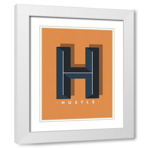 Hustle White Modern Wood Framed Art Print with Double Matting by Villa, Mlli