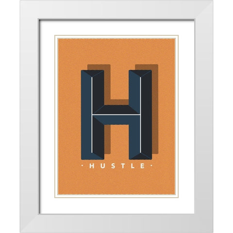 Hustle White Modern Wood Framed Art Print with Double Matting by Villa, Mlli