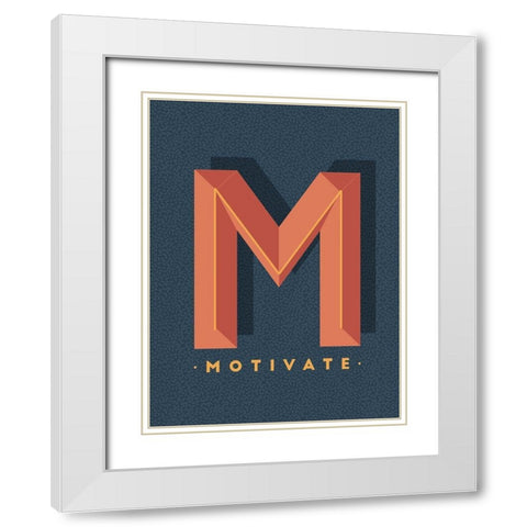 Motivate White Modern Wood Framed Art Print with Double Matting by Villa, Mlli