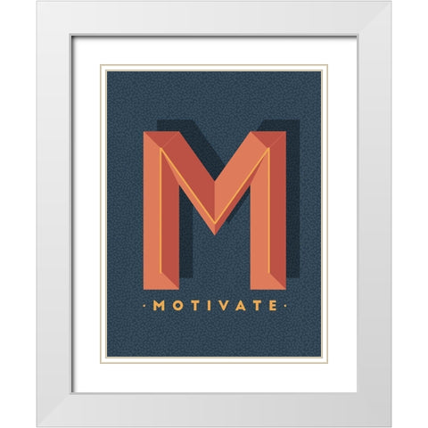 Motivate White Modern Wood Framed Art Print with Double Matting by Villa, Mlli