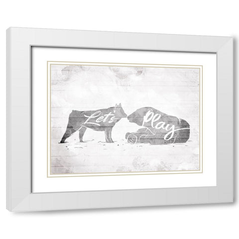 Lets Play White Modern Wood Framed Art Print with Double Matting by Villa, Mlli