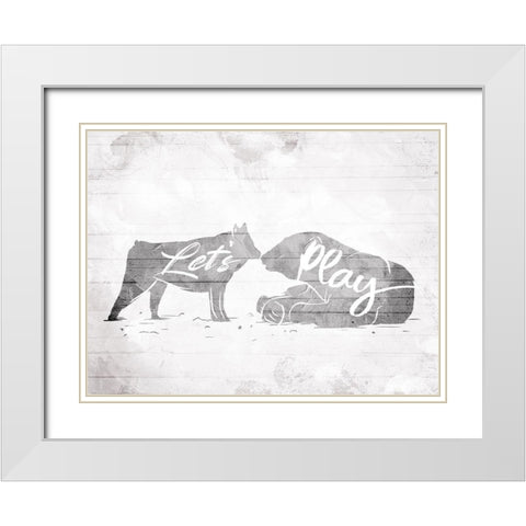 Lets Play White Modern Wood Framed Art Print with Double Matting by Villa, Mlli