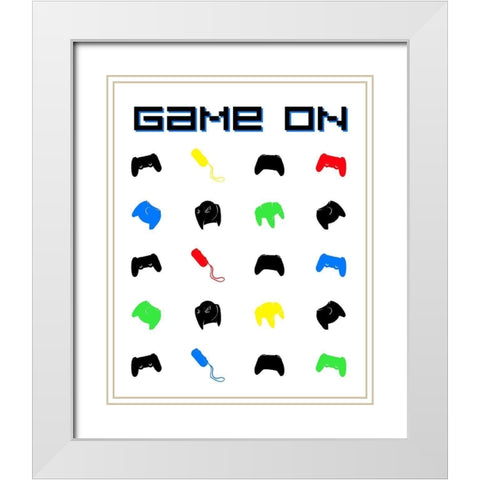 Gamer On Blue White Modern Wood Framed Art Print with Double Matting by Villa, Mlli