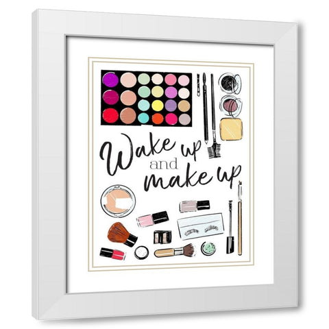 Wake Up White Modern Wood Framed Art Print with Double Matting by Villa, Mlli