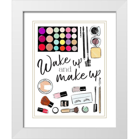 Wake Up White Modern Wood Framed Art Print with Double Matting by Villa, Mlli