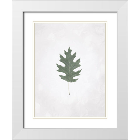 Washed Simple Leaf White Modern Wood Framed Art Print with Double Matting by Villa, Mlli