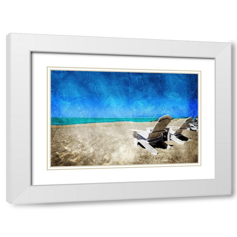 Thinking of Relaxing White Modern Wood Framed Art Print with Double Matting by Villa, Mlli