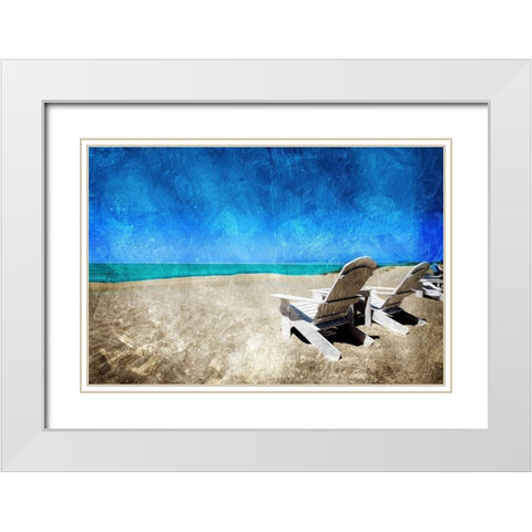 Thinking of Relaxing White Modern Wood Framed Art Print with Double Matting by Villa, Mlli