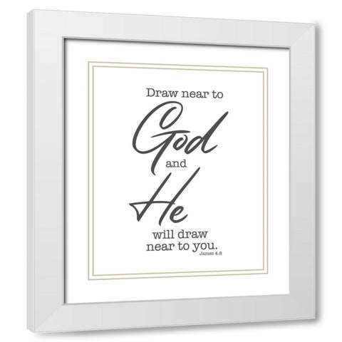 God White Modern Wood Framed Art Print with Double Matting by Villa, Milli