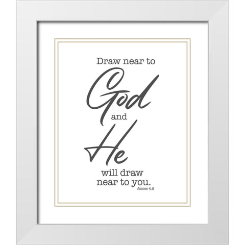 God White Modern Wood Framed Art Print with Double Matting by Villa, Milli