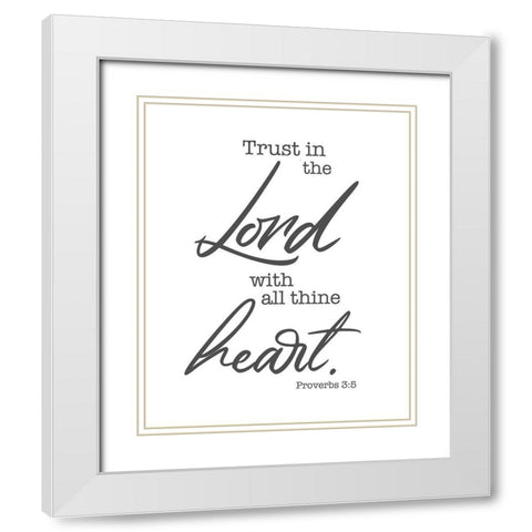 Heart White Modern Wood Framed Art Print with Double Matting by Villa, Milli