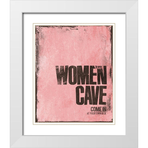 Women Cave Risk Pink White Modern Wood Framed Art Print with Double Matting by Villa, Mlli