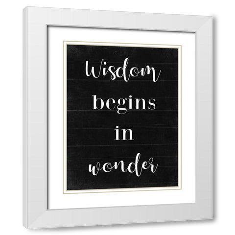 Wisdom B/W White Modern Wood Framed Art Print with Double Matting by Villa, Mlli