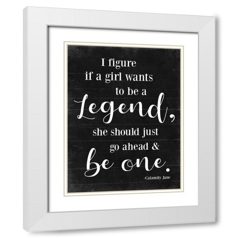 Legend B/W White Modern Wood Framed Art Print with Double Matting by Villa, Mlli