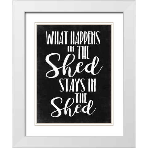 What Happens B/W White Modern Wood Framed Art Print with Double Matting by Villa, Mlli