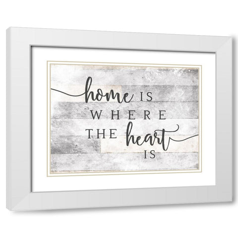 Home Heart White Modern Wood Framed Art Print with Double Matting by Villa, Mlli