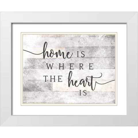 Home Heart White Modern Wood Framed Art Print with Double Matting by Villa, Mlli