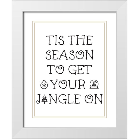 Jingle On White Modern Wood Framed Art Print with Double Matting by Villa, Milli