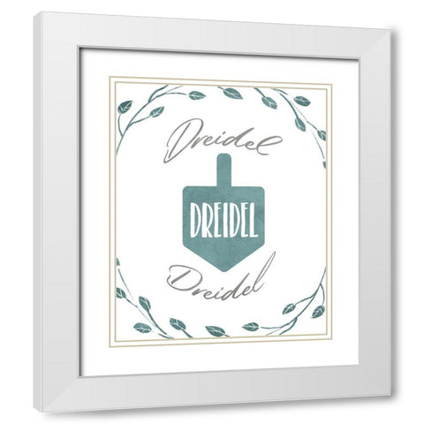 Dreidel White Modern Wood Framed Art Print with Double Matting by Villa, Milli