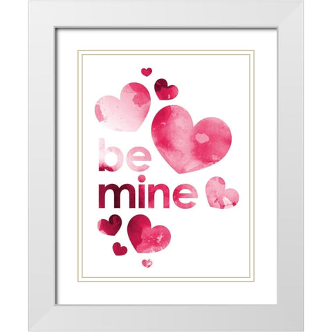 Be Mine White Modern Wood Framed Art Print with Double Matting by Villa, Milli