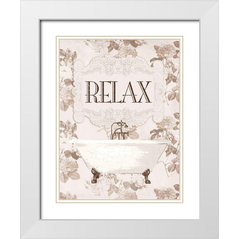 Relax White Modern Wood Framed Art Print with Double Matting by Villa, Milli