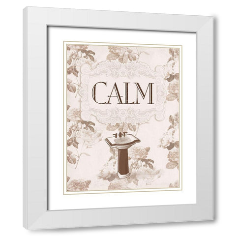 Calm White Modern Wood Framed Art Print with Double Matting by Villa, Milli