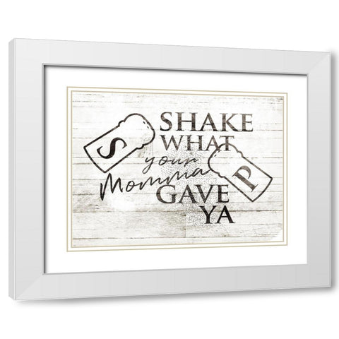 Shake What White Modern Wood Framed Art Print with Double Matting by Villa, Milli