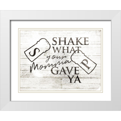 Shake What White Modern Wood Framed Art Print with Double Matting by Villa, Milli