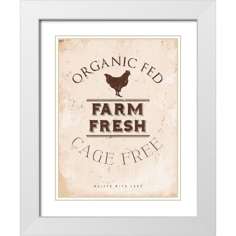 Farm Fresh Chicken White Modern Wood Framed Art Print with Double Matting by Villa, Milli