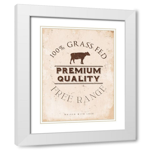 Premium Quality Cow White Modern Wood Framed Art Print with Double Matting by Villa, Milli