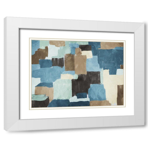 Block Abstract White Modern Wood Framed Art Print with Double Matting by Villa, Milli