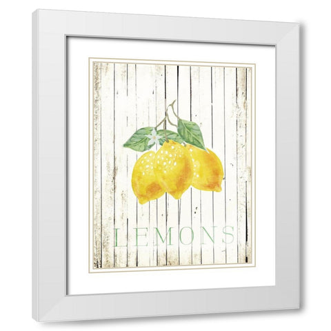 Wood Lemons White Modern Wood Framed Art Print with Double Matting by Villa, Milli