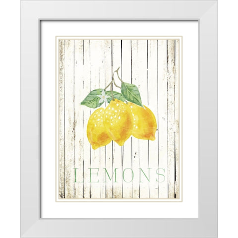 Wood Lemons White Modern Wood Framed Art Print with Double Matting by Villa, Milli