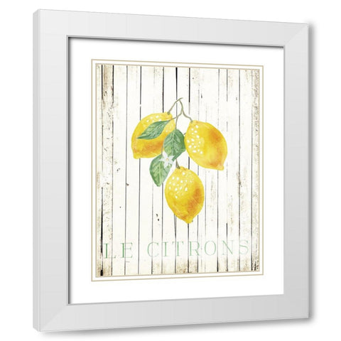 Wood Le Citrons White Modern Wood Framed Art Print with Double Matting by Villa, Milli