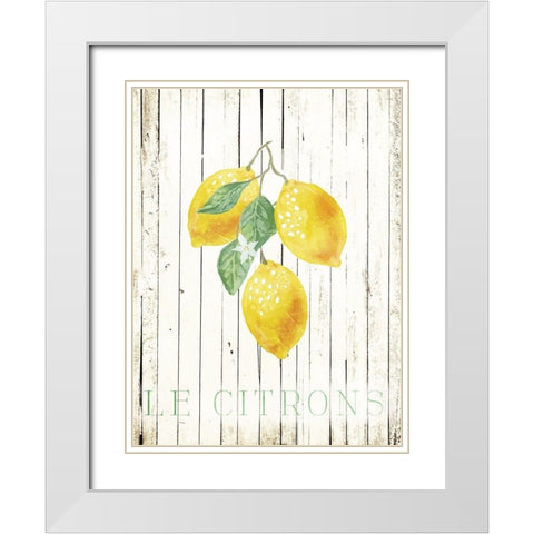 Wood Le Citrons White Modern Wood Framed Art Print with Double Matting by Villa, Milli