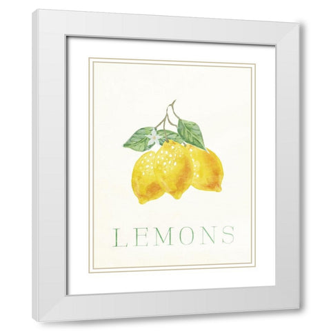 Clean Lemons White Modern Wood Framed Art Print with Double Matting by Villa, Milli