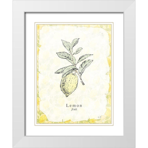 Lemon Fruit White Modern Wood Framed Art Print with Double Matting by Villa, Milli