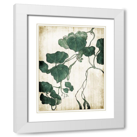 Hanging Leaves White Modern Wood Framed Art Print with Double Matting by Villa, Milli