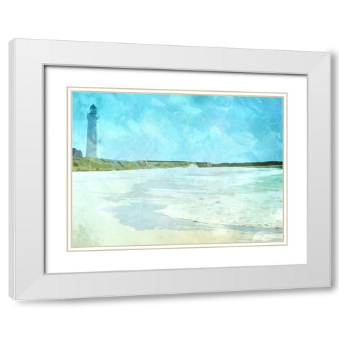 Look Out To The Sea White Modern Wood Framed Art Print with Double Matting by Villa, Milli