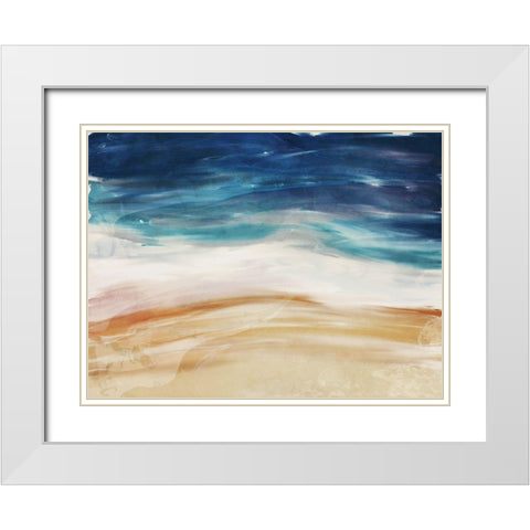 Sea Flow White Modern Wood Framed Art Print with Double Matting by Villa, Milli