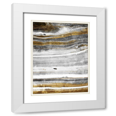 Gold Flow White Modern Wood Framed Art Print with Double Matting by Villa, Milli