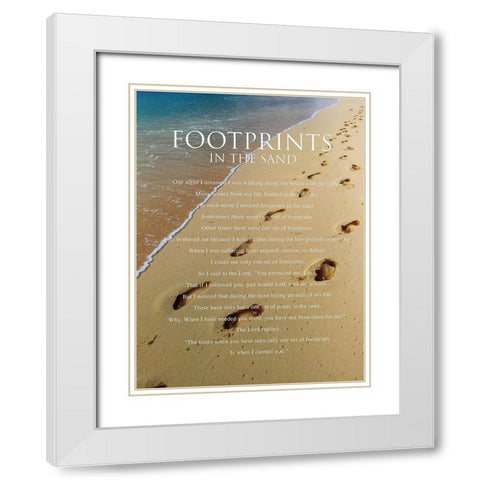 Footprints White Modern Wood Framed Art Print with Double Matting by Villa, Milli