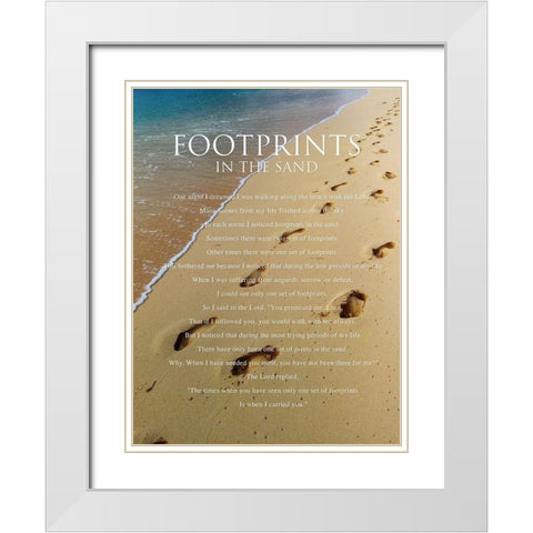 Footprints White Modern Wood Framed Art Print with Double Matting by Villa, Milli