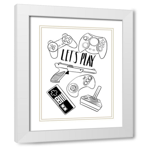 Retro Gaming White Modern Wood Framed Art Print with Double Matting by Villa, Milli
