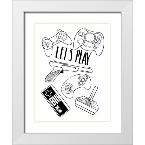Retro Gaming White Modern Wood Framed Art Print with Double Matting by Villa, Milli