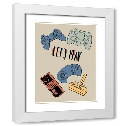 Retro Game Play White Modern Wood Framed Art Print with Double Matting by Villa, Milli