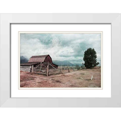 Looking At Farm White Modern Wood Framed Art Print with Double Matting by Villa, Milli