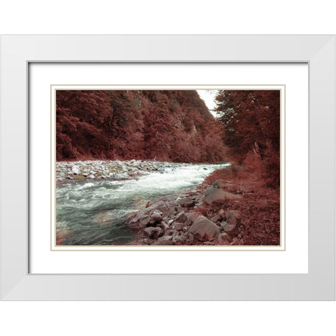 Fall River White Modern Wood Framed Art Print with Double Matting by Villa, Milli