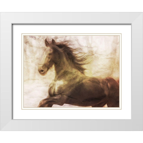 Horse On The Run White Modern Wood Framed Art Print with Double Matting by Villa, Milli